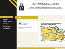 Tablet Screenshot of midwestbadminton.com